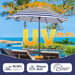 Generic Umbrella Replacement Parasol Canopy, 230CM 270CM 300CM, UV30+, Waterproof, 8 Ribs Patio Sun Umbrella Replacement Cloth Garden Canopy Cover Replacement Cover