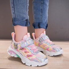 Kid Air Tennis Running Sneakers Athletic Walking Jogging Glitter Lightweight School Sneakers for Big Boys Girls