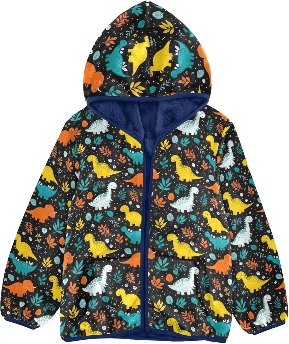 CHIFIGNO Colorful Dinosaurs Toddler Boys Winter Coat Thick Winter Jacket for Kids 3T