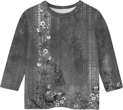 Kids Girls Tops Summer 3/4 Sleeve Cowl Neck T Shirts for Girls Flower Pattern Shirts Short Sleeve Soft Blouses & Shirt