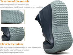 TENGTA Men's Garden Shoes Waterproof Slip On Mud Rain Boots for Women Lightweight Grass Cutting Shoes