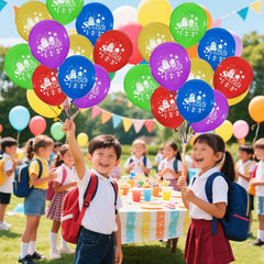 60Pcs 12 Inch Back To School Balloons First Day of School Latex Balloons Colourful Schoolbag Balloon Kids Themed Party Supplies Classroom Blackboard Decorations