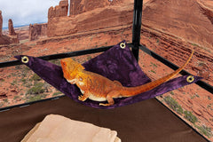 Hammock for Bearded Dragons, Dark Purple Batik Fabric with Suction Cup Hooks