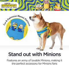 Minions Dog Harness, Medium, Blue Minions in a Row | Comfortable Mesh No-Pull Dog Harness| Gifts for Minions Fans and Their Pets | Officially Licensed Pet Product from Universal Studios