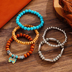 Western Boho Turquoise Beaded Bracelets for Women Trendy Jewelry 2025