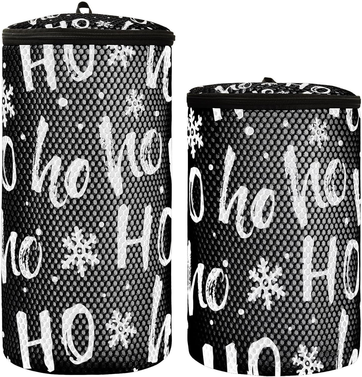 2 PCs(S + M Size) Mesh Cylinder Laundry Bags, Polyester Reusable Machine Washable Mesh Bags, Dirty Bag for Home Travel Print Abstract Gamepad On Black