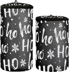 2 PCs(S + M Size) Mesh Cylinder Laundry Bags, Polyester Reusable Machine Washable Mesh Bags, Dirty Bag for Home Travel Print Abstract Gamepad On Black