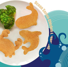 Dino Chicken Nugget Plush, Realistic Fun Dino Fried Chicken Nuggets Pillow Stuffed Toy for Gift for Boys and Girls (Mini Marine-5pc)