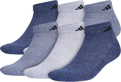 adidas Men's Athletic Cushioned Low Cut Socks with Arch Compression for a Secure Fit (6-Pair)