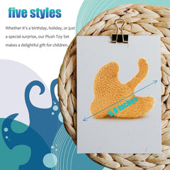 Dino Chicken Nugget Plush, Realistic Fun Dino Fried Chicken Nuggets Pillow Stuffed Toy for Gift for Boys and Girls (Mini Marine-5pc)